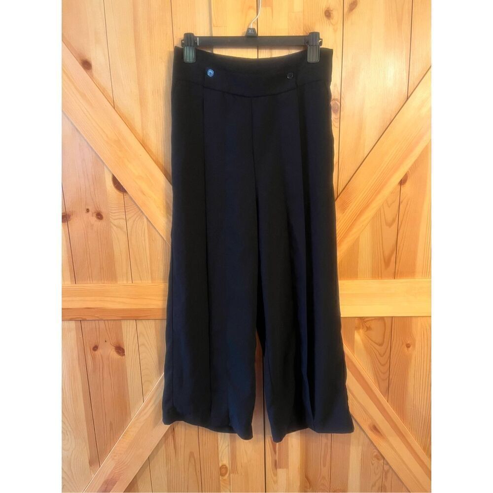 Romeo & Juliet Couture Black wide crop leg casual dress pants small S (3703)